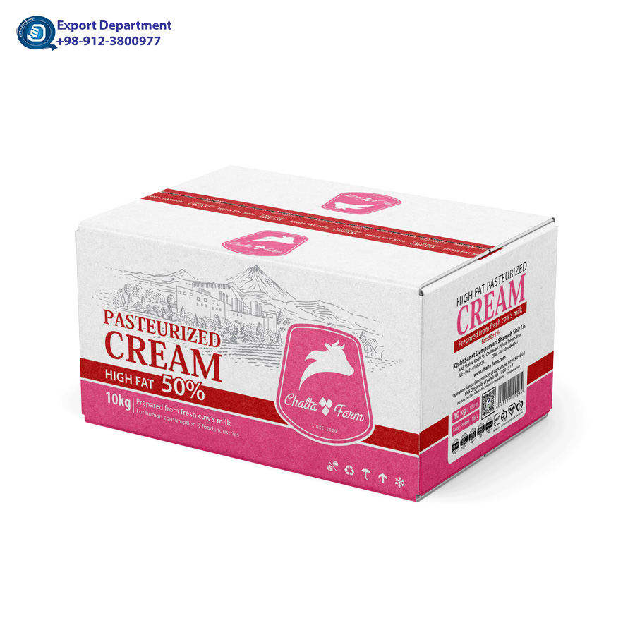 chaltafarm (shamehshir factory) Frozen Pasteurized High Fat Cream (50% fat) bulk (10kg) or heavy cream from Iran